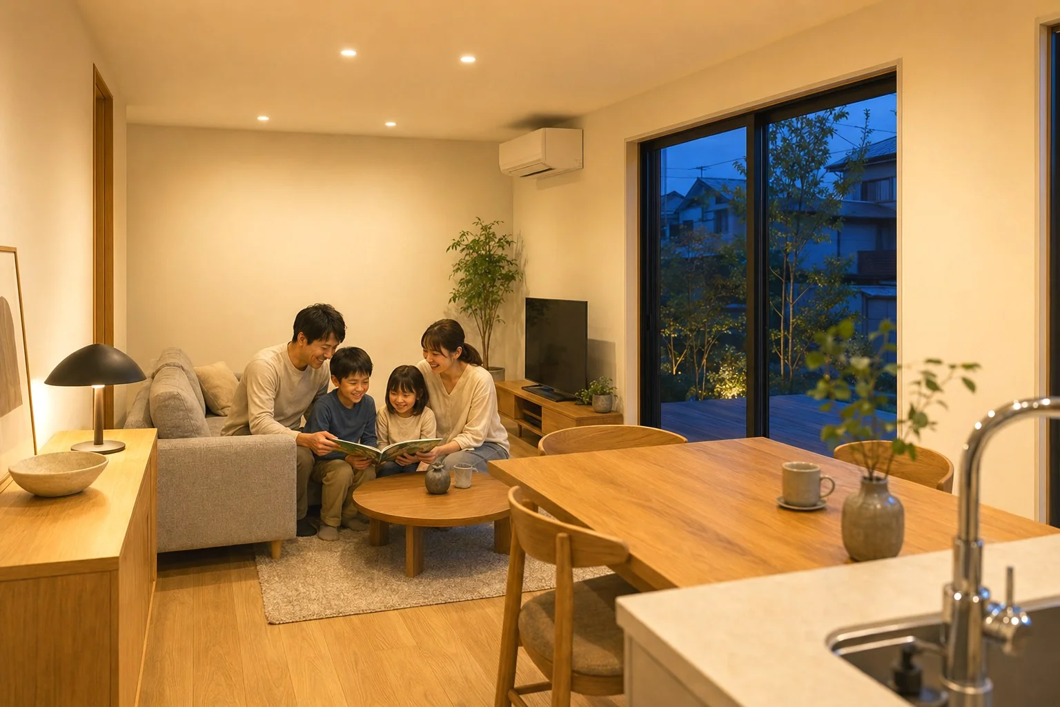NEST リビング ── 家族が自然と集まる大きなLDK｜秀光ビルド徳島店